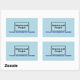 Business Name and Logo on Light Blue Sticker