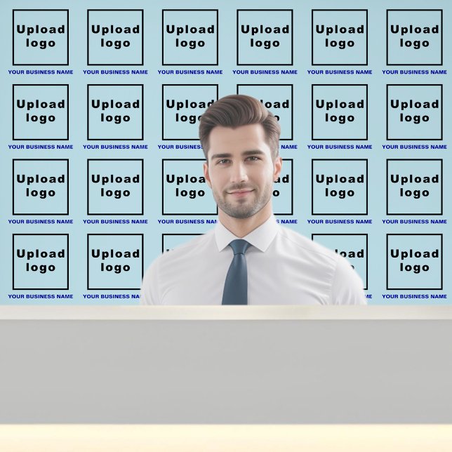 Business Name and Logo on Light Blue Wallpaper (Business name and logo on light blue wallpaper)
