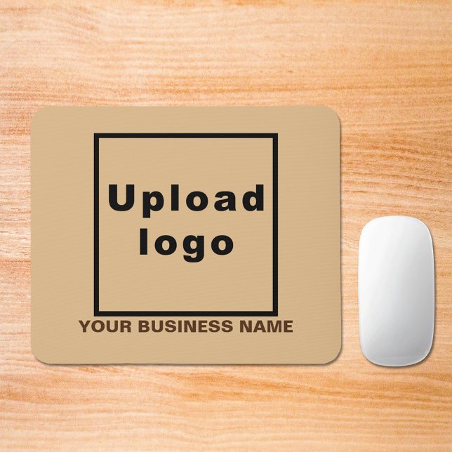 Business Name and Logo on Light Brown Mouse Pad (Build brand name awareness. Your business name and logo on light brown mousepad.)