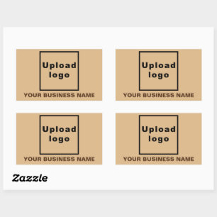 Business Name and Logo on Light Brown Sticker