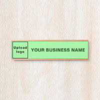 Business Name and Logo on Light Green Hanging
