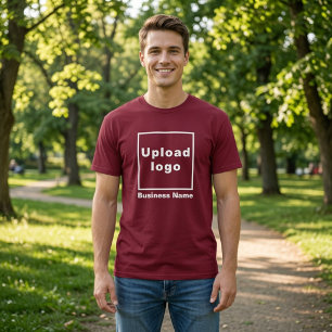 Business Name and Logo on Maroon T-Shirt