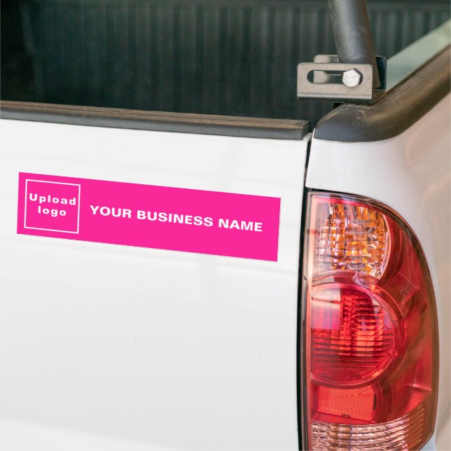 Business Name and Logo on Pink Bumper Sticker (On Truck)