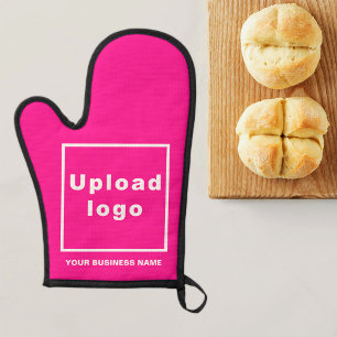 Business Name and Logo on Pink Oven Mitt