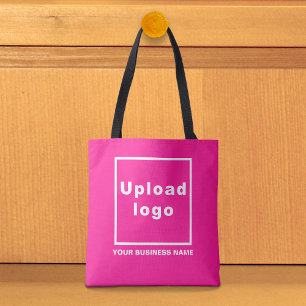 Business Name and Logo on Pink Tote Bag