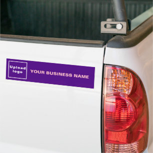 Business Name and Logo on Purple Bumper Sticker
