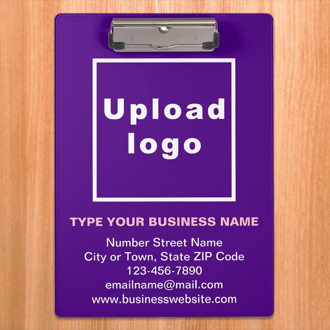 Business Name and Logo on Purple Clipboard (Creator Uploaded)