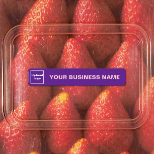 Business Name and Logo on Purple Small Rectangle