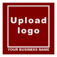 Business Name and Logo on Red Square Glossy