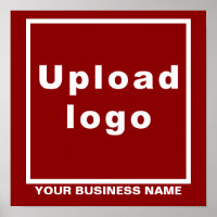 Business Name and Logo on Red Square Poster