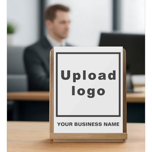 Business Name and Logo on Small White Acrylic Sign (White acrylic sign with your business name and logo)