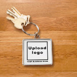 Business Name and Logo on Square Premium Keychain<br><div class="desc">Silver colored keychain that you can customize to put your business name and logo. You can include it in your promotional products, giveaway items or gifts to your customers or clients to promote your brand name. An accessory that you can include in your marketing materials to advertise your business. Customizable...</div>