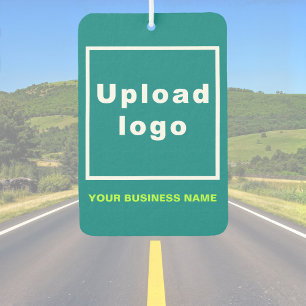 Business Name and Logo on Teal Green Air Freshener