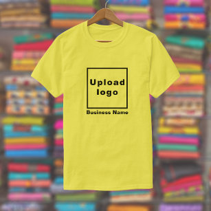 Business Name and Logo on Yellow T-Shirt