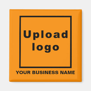 Business Name and Logo Orange Square Magnet