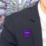 Business Name and Logo Purple Square Button<br><div class="desc">Square button that you can customize to put your business name and logo. You can use this button as uniform accessory of your staff. You can also use it as packaging accessory. You can also include it in your marketing materials to advertise your business or to promote your brand name...</div>