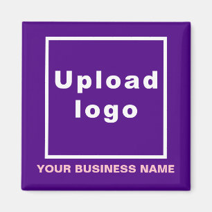 Business Name and Logo Purple Square Magnet