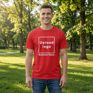 Business Name and Logo Red Men’s T-Shirt
