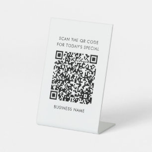 Business Name and QR Code Menu  Pedestal Sign