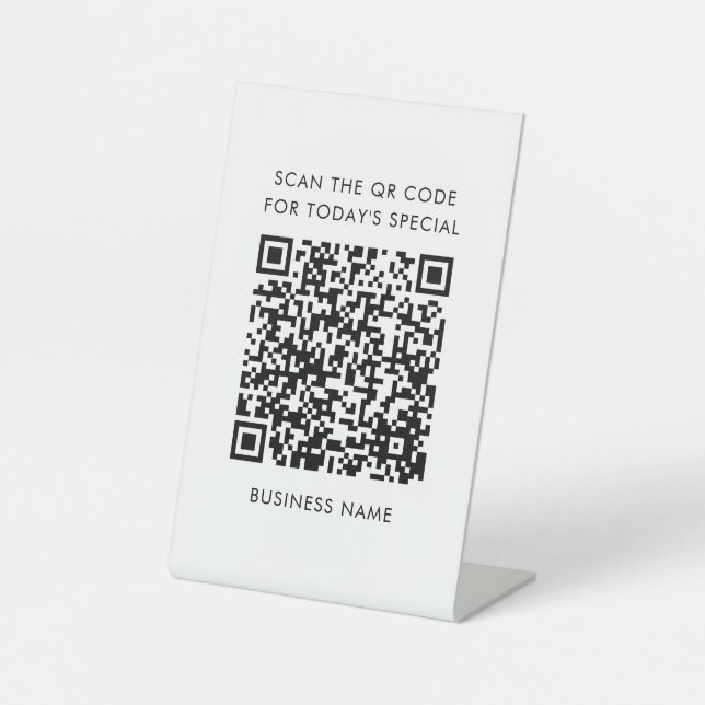 Business Name and QR Code Menu  Pedestal Sign (Front)