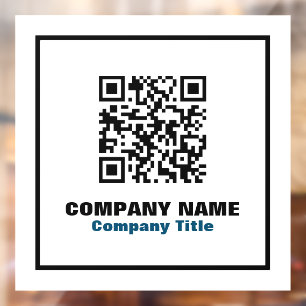 Business Name and QR Code Window Cling