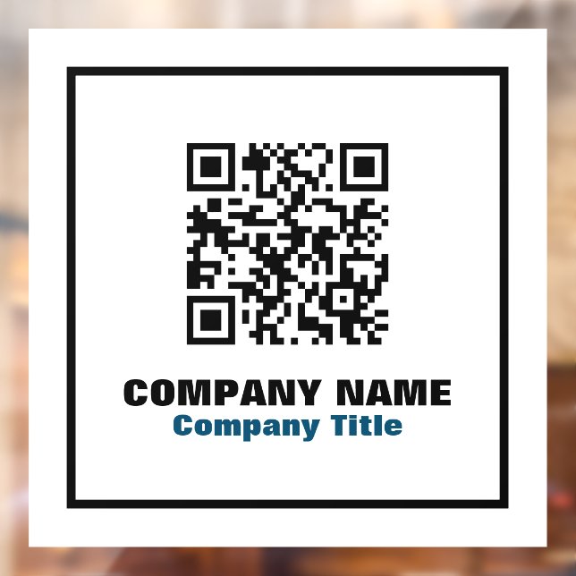 Business Name and QR Code Window Cling (Sheet 2)