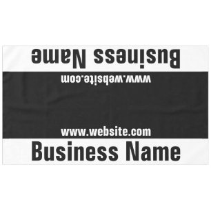 Business Name Black and White Text Template Tablecloth