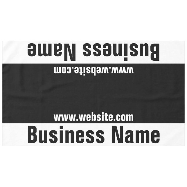Business Name Black and White Text Template  Tablecloth (Front (Horizontal))
