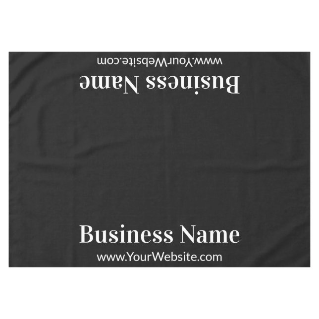Business Name Black and White Text Template Tablecloth (Front (Horizontal))