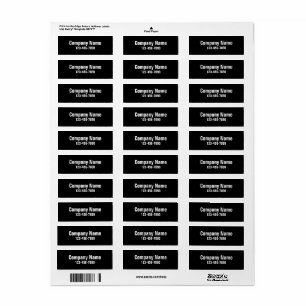 Business Name Black Phone Number Product Label