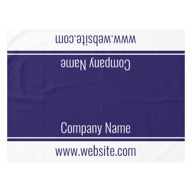 Business Name Blue and White Text Template Website Tablecloth (Front (Horizontal))