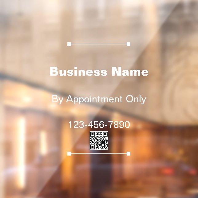 Business Name By Appointment Only QR Code Window Cling (Sheet 2)