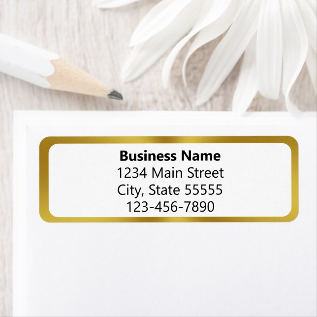 Business Name Gold and White Phone Return Address (Insitu)