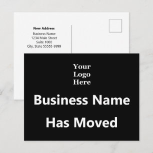Business Name Has Moved Black White Your Logo Here Postcard