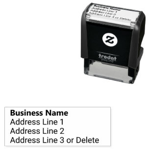 Business Name in Bold Font Return Address  Self-inking Stamp