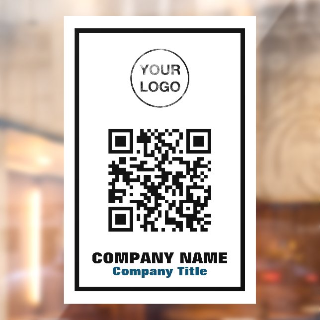 Business Name, Logo and QR Code Window Cling (Sheet 2)