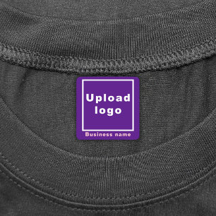 Business Name & Logo on Purple Square Iron On