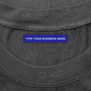 Business Name on Blue Rectangle Iron On Label