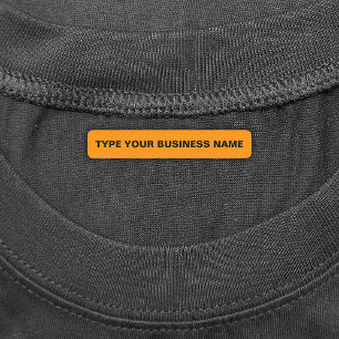 Business Name on Orange Rectangle Iron On Label