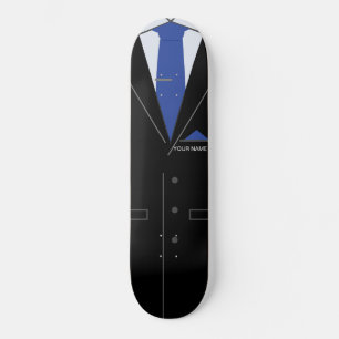 Business Name Personalized Black Suit Skateboard