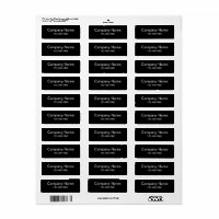 Business Name Phone Number Black Label Template