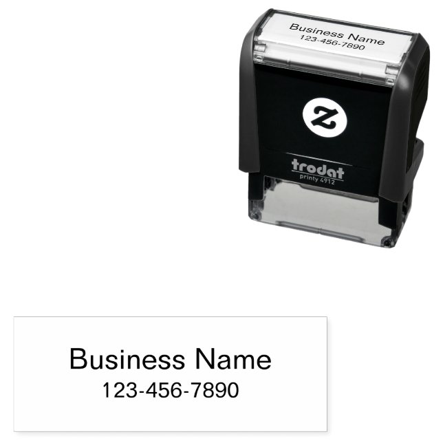 Business Name Phone Number for Product Labels Self-inking Stamp (In Situ)