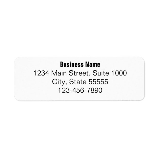 Business Name Phone Number Return Address Template (Front)