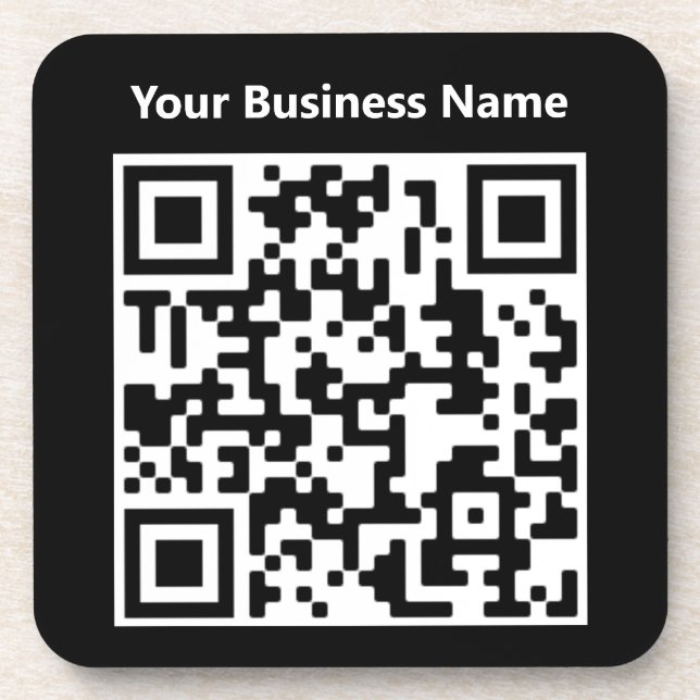 Business Name plus QR Code on a Coaster (Front)
