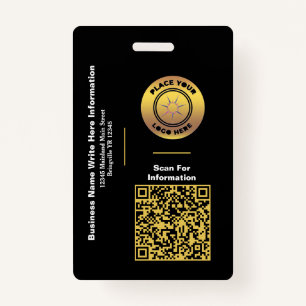 Business Name QR Code Bar Code Custom  Badge