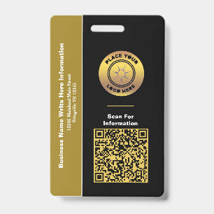 Business Name QR Code Bar Code Custom   Badge