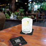 Business name qr code instagram black white coaster<br><div class="desc">Personalize and add your business name,  your own qr code to your Instagram account and a text.  Black background,  white text.  With the text x2: Follow us!</div>
