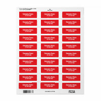 Business Name Red Phone Number Product Label