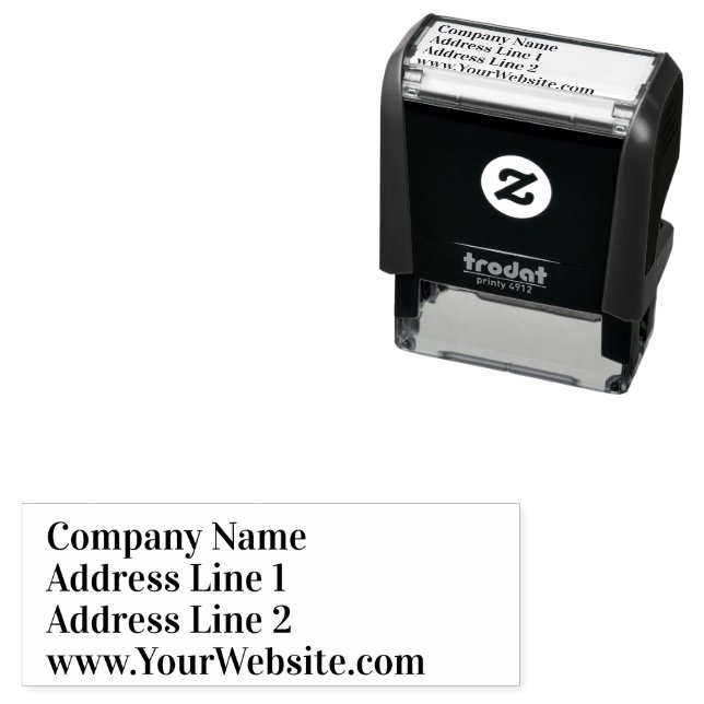 Business Name Return Address Website Template Self-inking Stamp (In Situ)