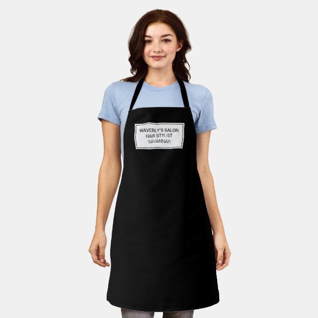 Business name salon barber shop stylist custom apron (Worn)